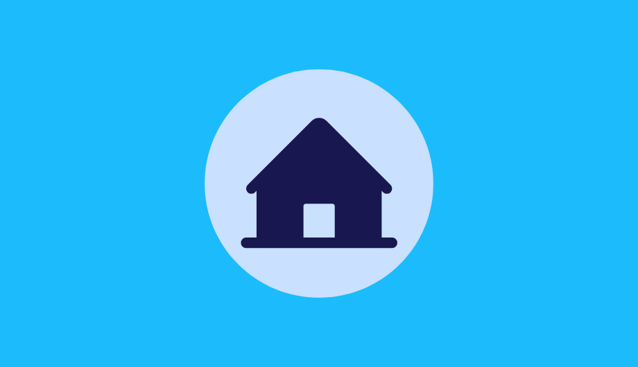 Blue icon of a house.